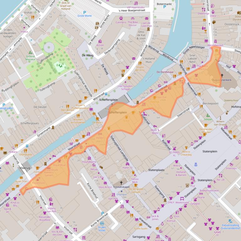 Kaart van postcodegebied 3311ET.