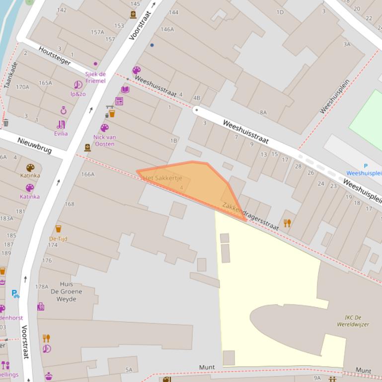 Kaart van postcodegebied 3311EW.