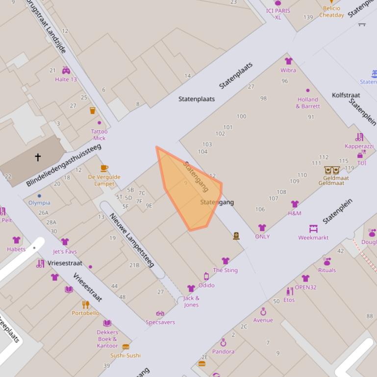 Kaart van postcodegebied 3311EZ.