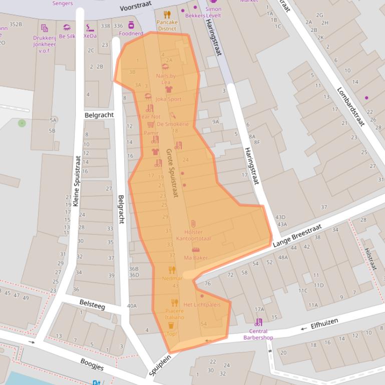 Kaart van postcodegebied 3311GE.