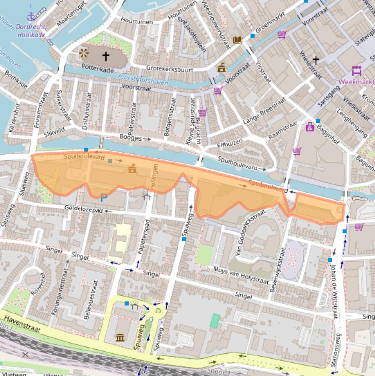 Kaart van postcodegebied 3311GR.