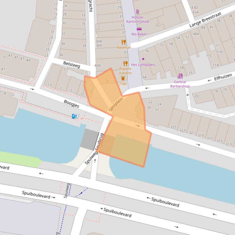 Kaart van postcodegebied 3311GS.