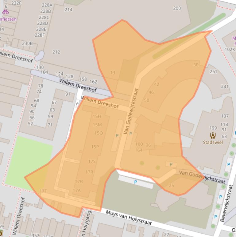 Kaart van postcodegebied 3311GX.