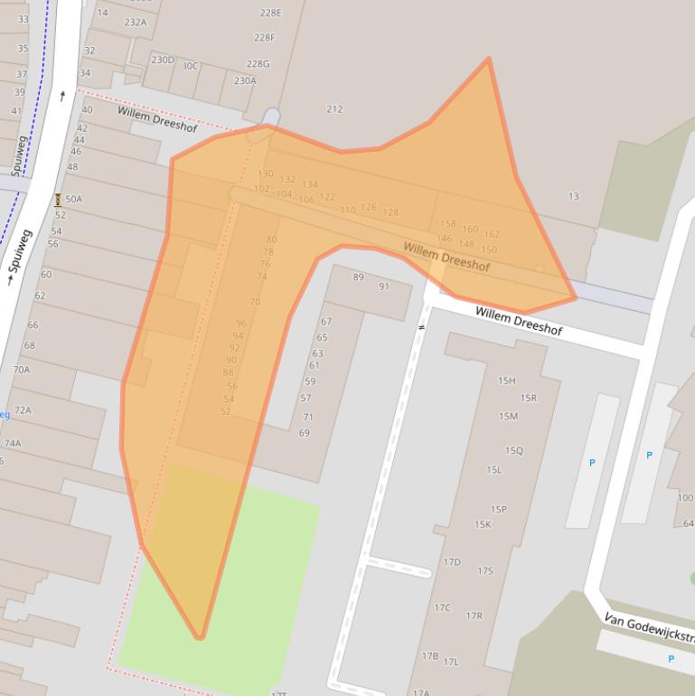 Kaart van postcodegebied 3311HC.