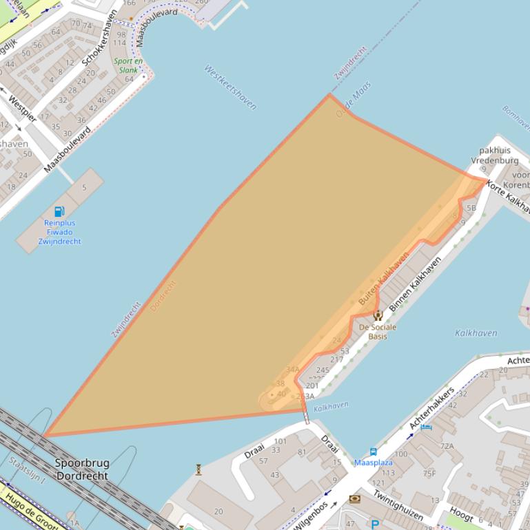 Kaart van postcodegebied 3311JE.