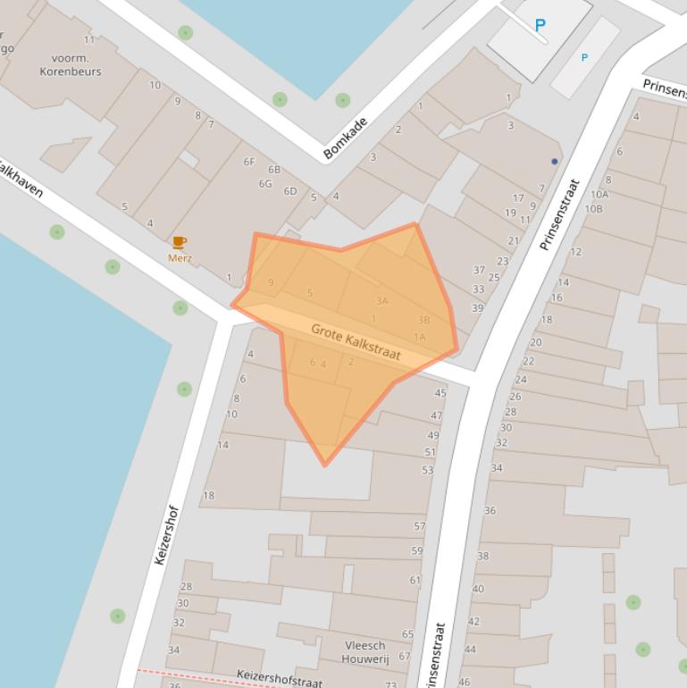 Kaart van postcodegebied 3311JK.