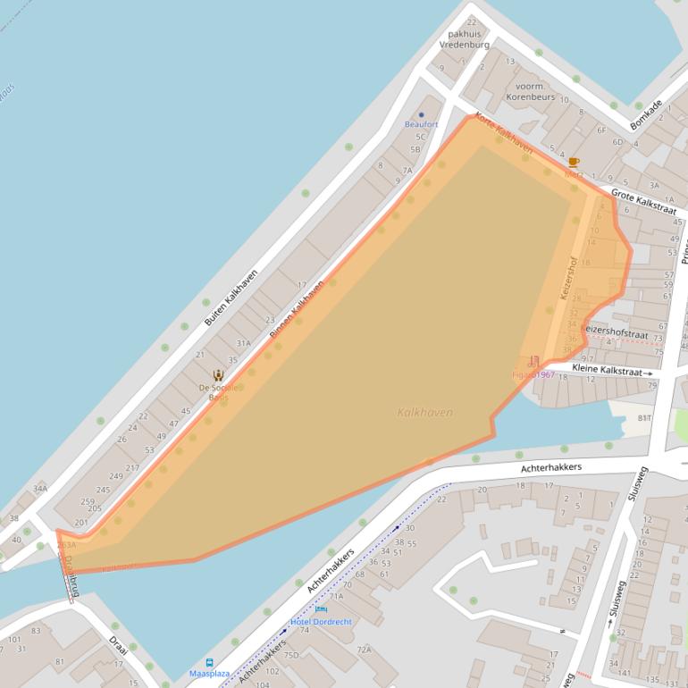 Kaart van postcodegebied 3311JP.