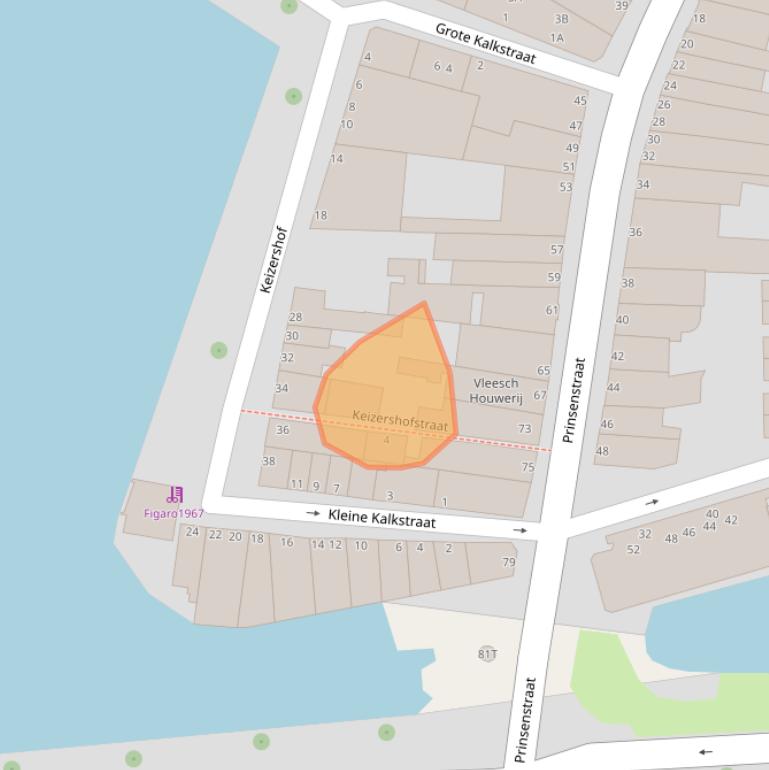 Kaart van postcodegebied 3311JZ.