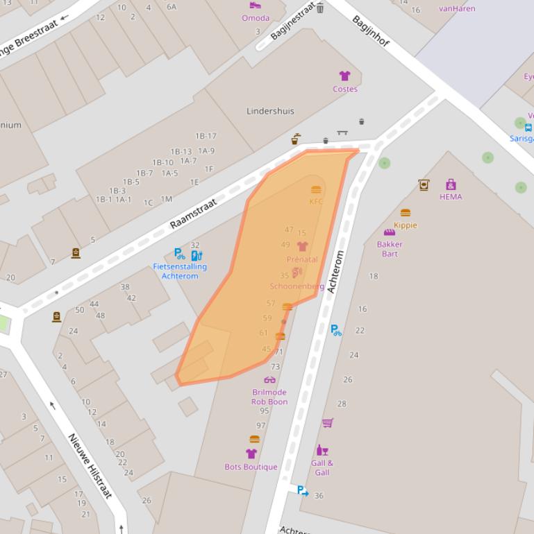 Kaart van postcodegebied 3311KA.