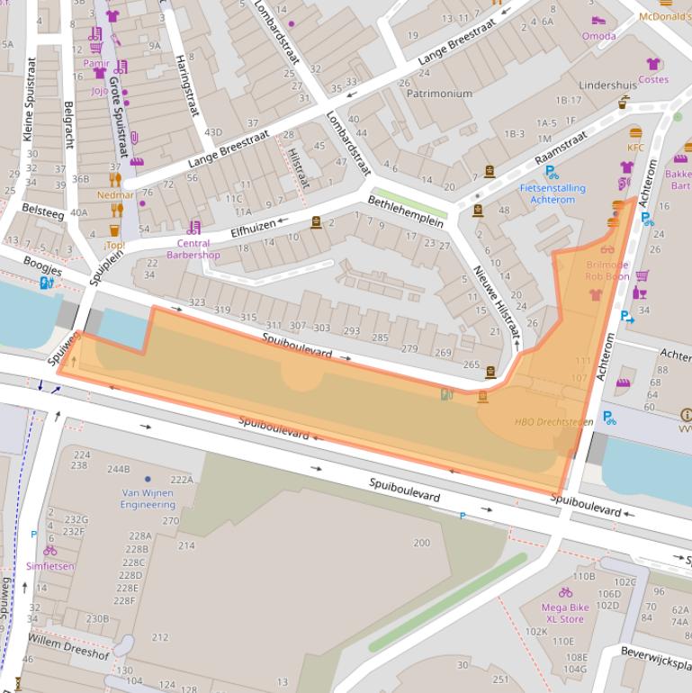 Kaart van postcodegebied 3311KB.