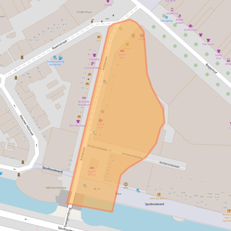 Kaart van postcodegebied 3311KC.