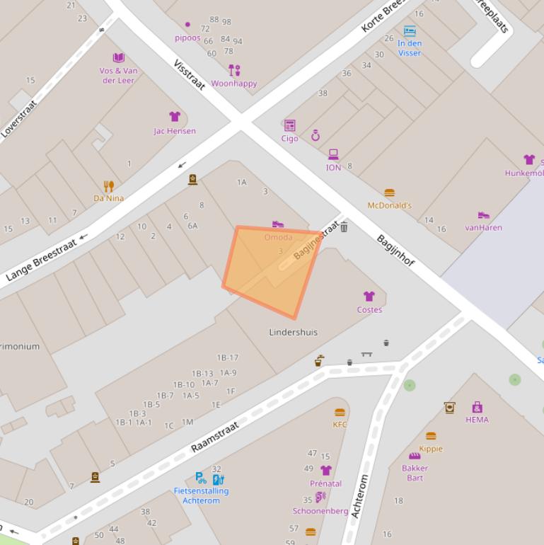 Kaart van postcodegebied 3311KD.