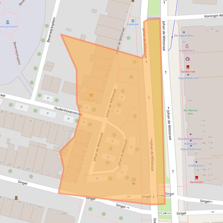 Kaart van postcodegebied 3311KH.