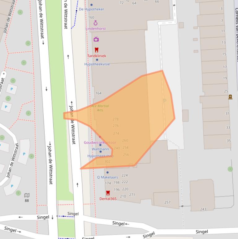 Kaart van postcodegebied 3311KK.