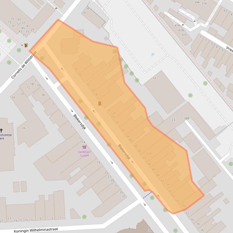 Kaart van postcodegebied 3311LE.