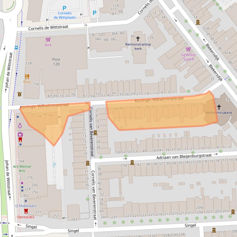 Kaart van postcodegebied 3311LN.