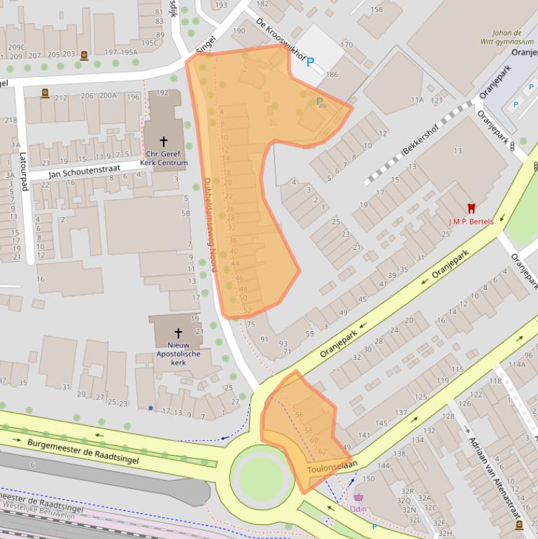 Kaart van postcodegebied 3311LX.