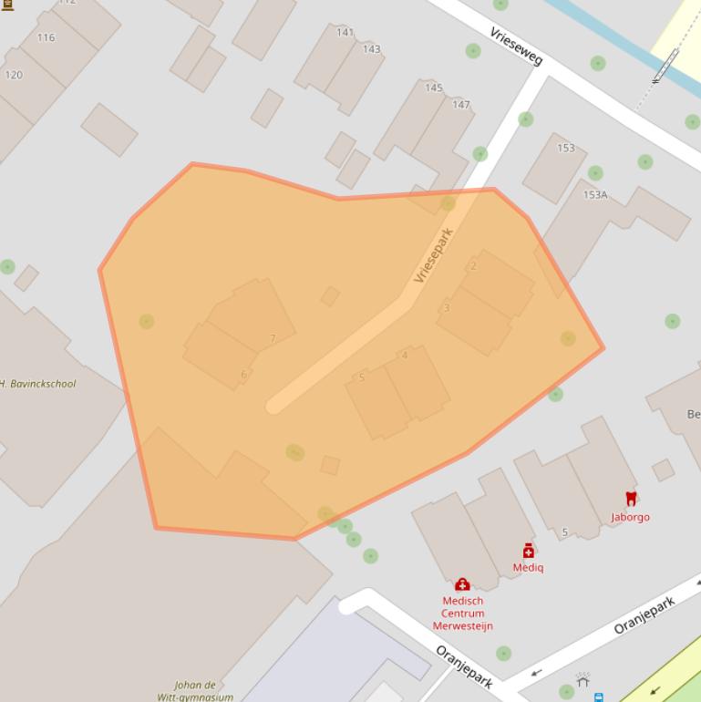 Kaart van postcodegebied 3311LZ.