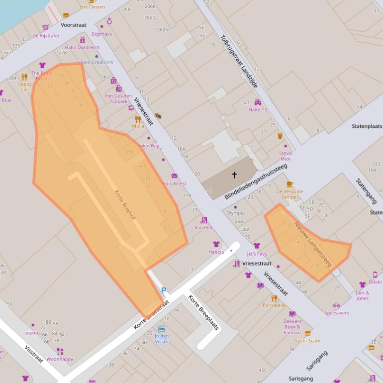 Kaart van postcodegebied 3311NA.