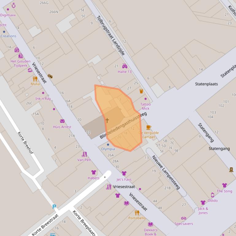 Kaart van postcodegebied 3311NB.