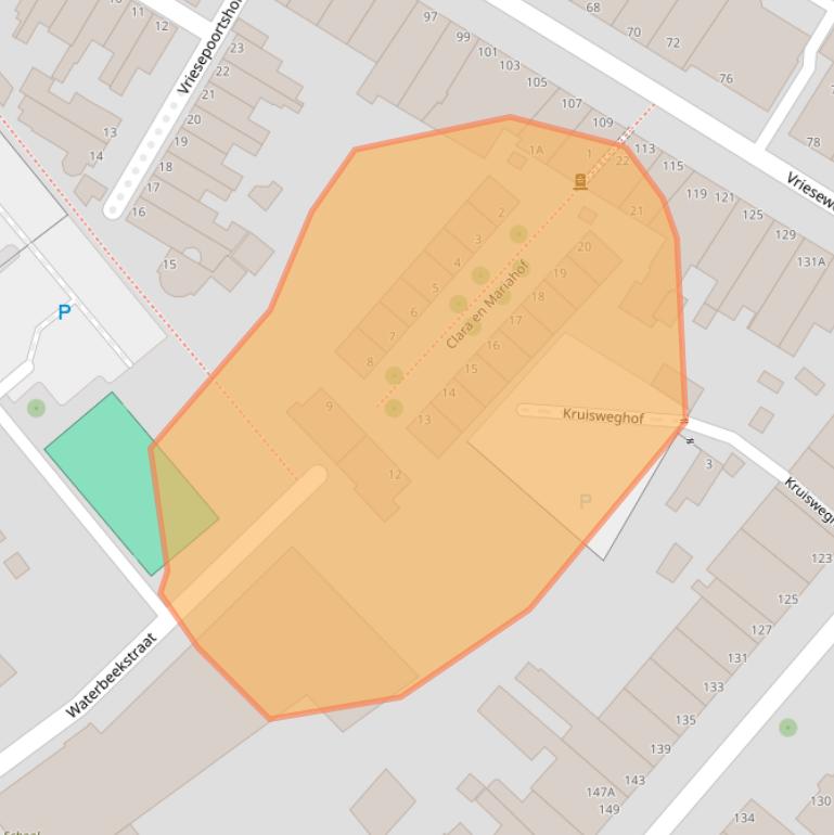 Kaart van postcodegebied 3311NC.