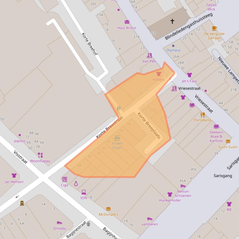 Kaart van postcodegebied 3311ND.