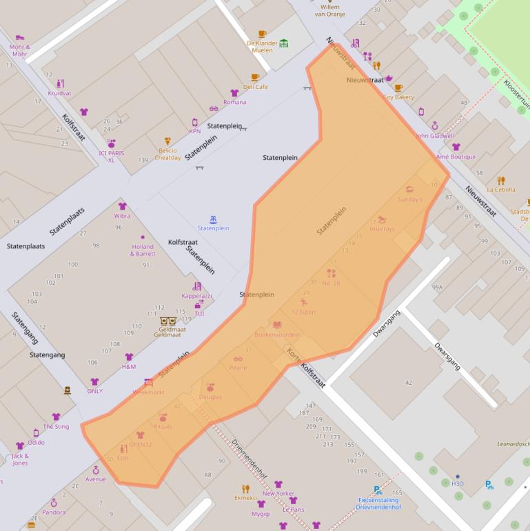 Kaart van postcodegebied 3311NG.