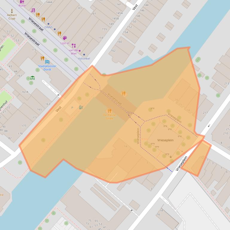 Kaart van postcodegebied 3311NK.