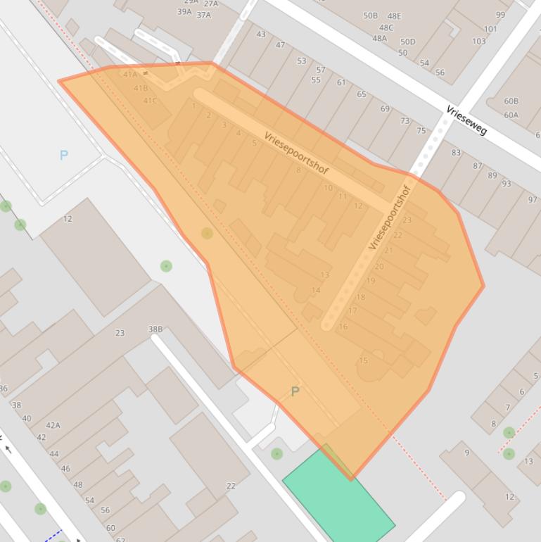 Kaart van postcodegebied 3311NL.