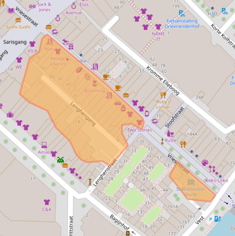 Kaart van postcodegebied 3311NP.
