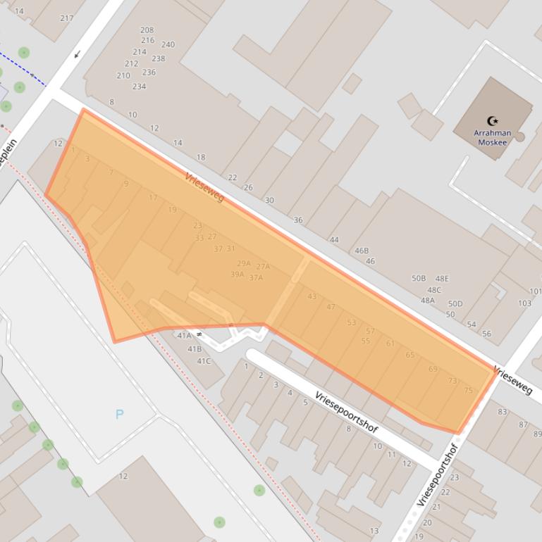 Kaart van postcodegebied 3311NT.