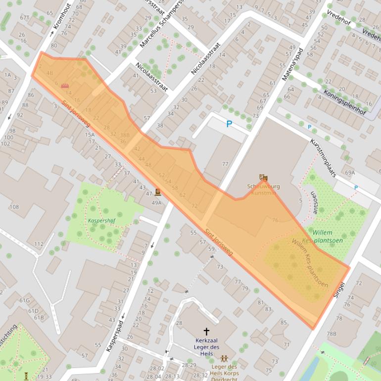 Kaart van postcodegebied 3311PL.