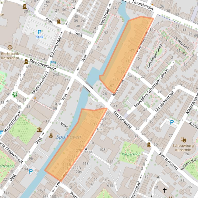 Kaart van postcodegebied 3311RE.