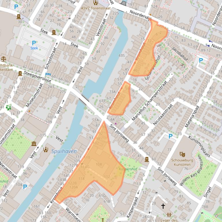 Kaart van postcodegebied 3311RH.