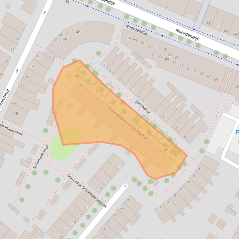 Kaart van postcodegebied 3311RT.