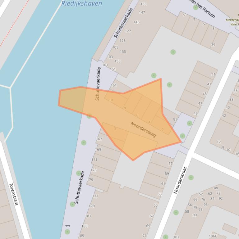 Kaart van postcodegebied 3311RV.