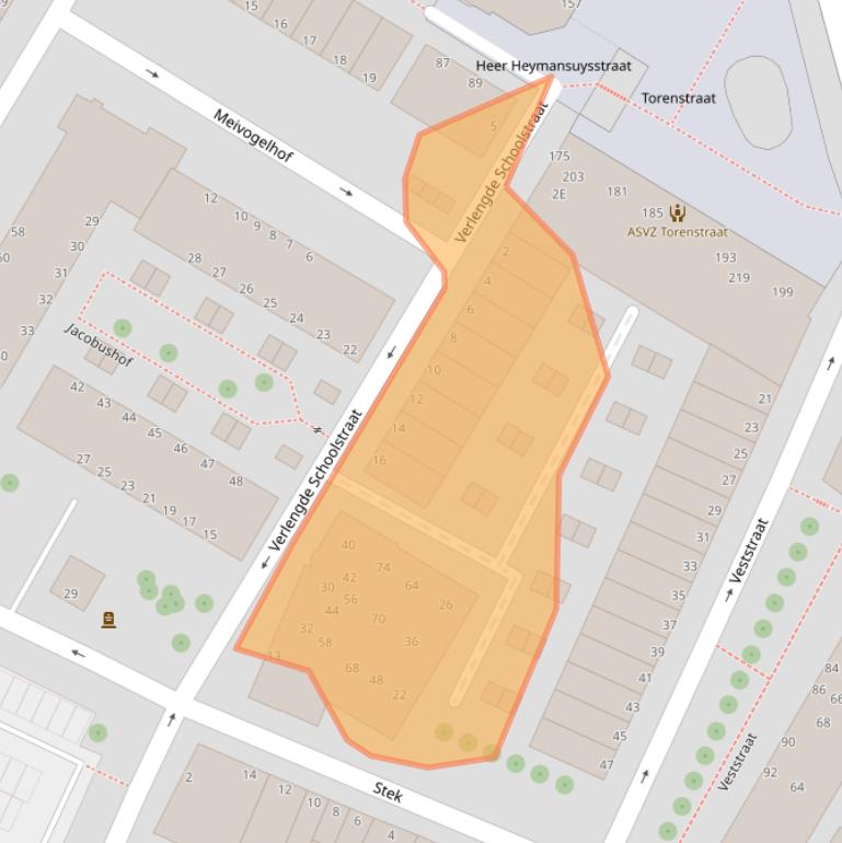 Kaart van postcodegebied 3311SN.