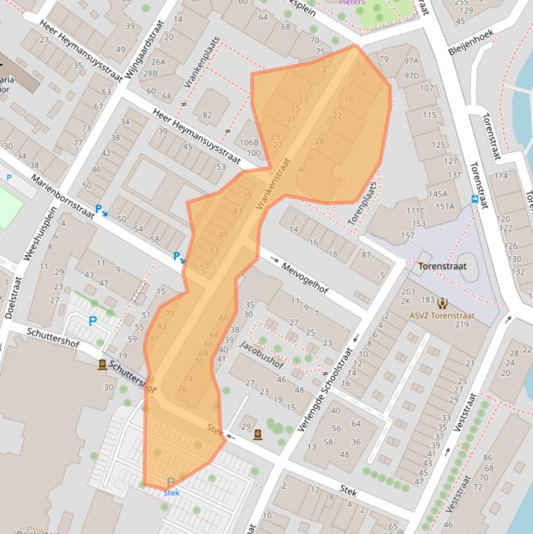 Kaart van postcodegebied 3311SW.