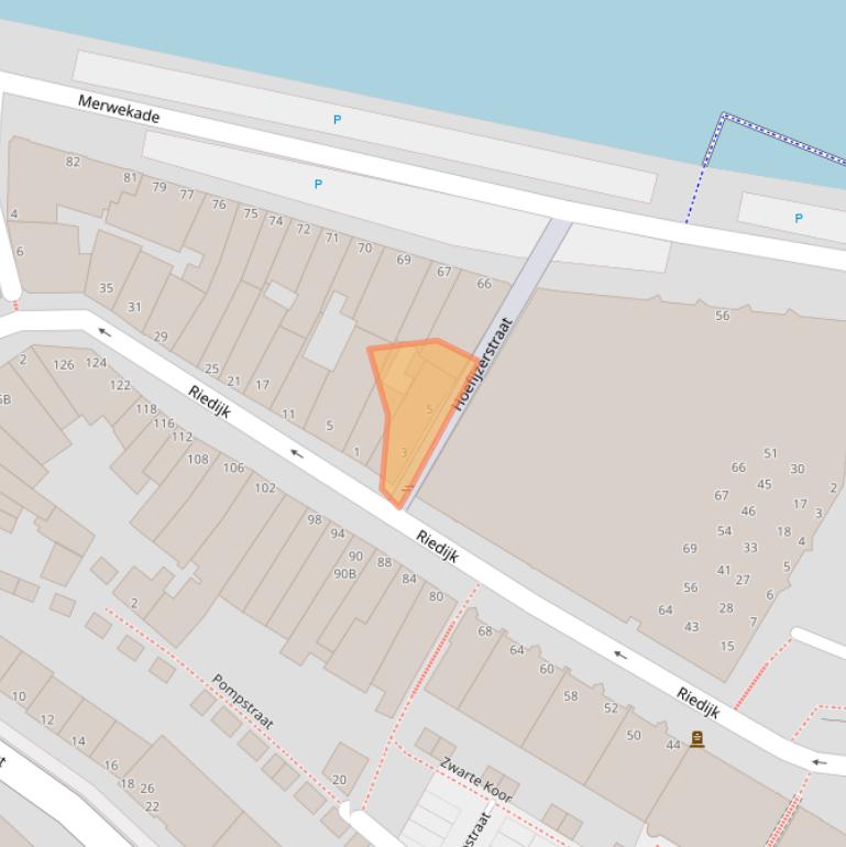 Kaart van postcodegebied 3311TD.