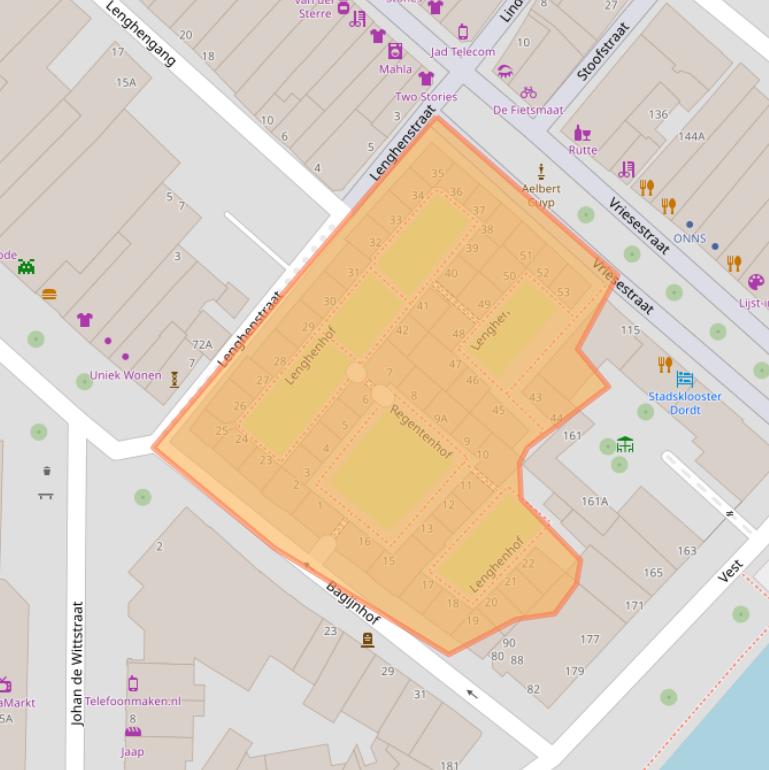 Kaart van postcodegebied 3311TE.