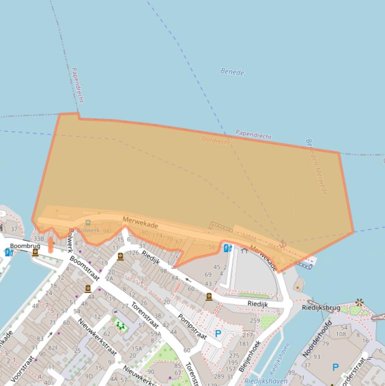 Kaart van postcodegebied 3311TH.