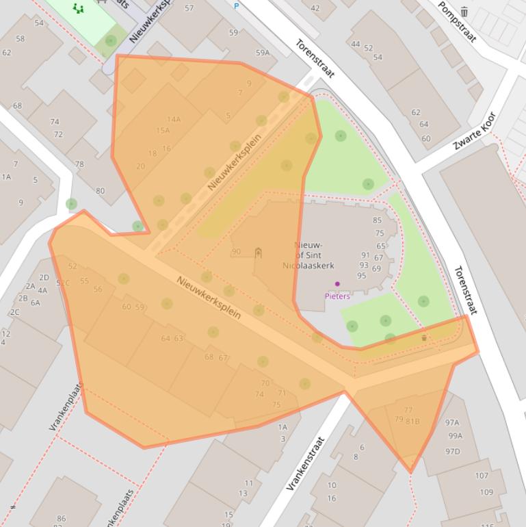 Kaart van postcodegebied 3311TJ.