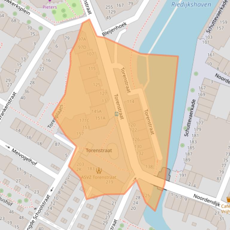 Kaart van postcodegebied 3311TR.