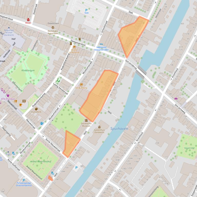 Kaart van postcodegebied 3311TT.