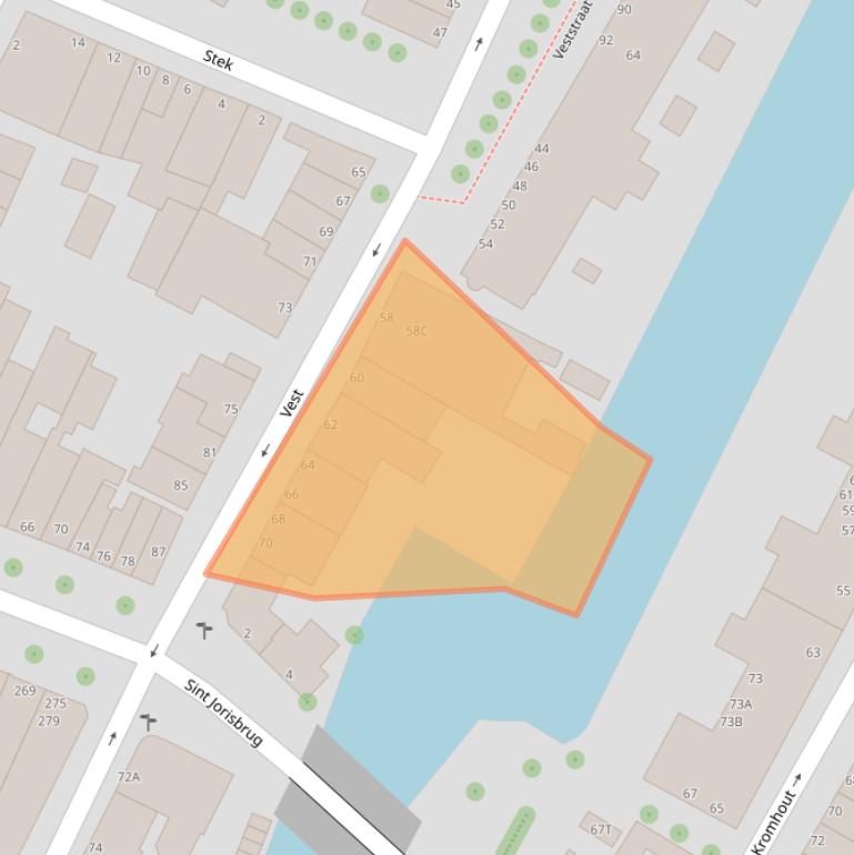 Kaart van postcodegebied 3311TW.