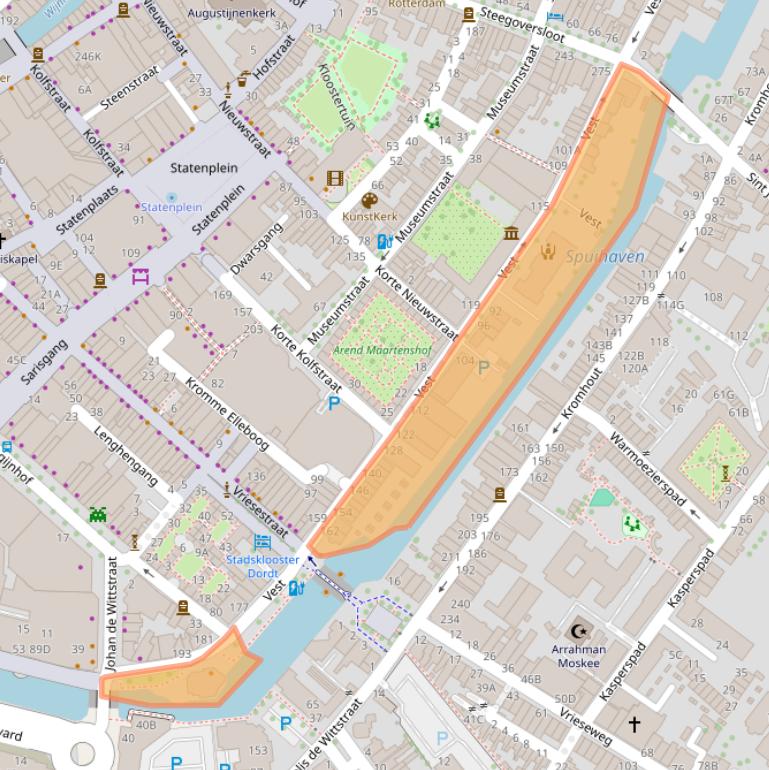 Kaart van postcodegebied 3311TX.