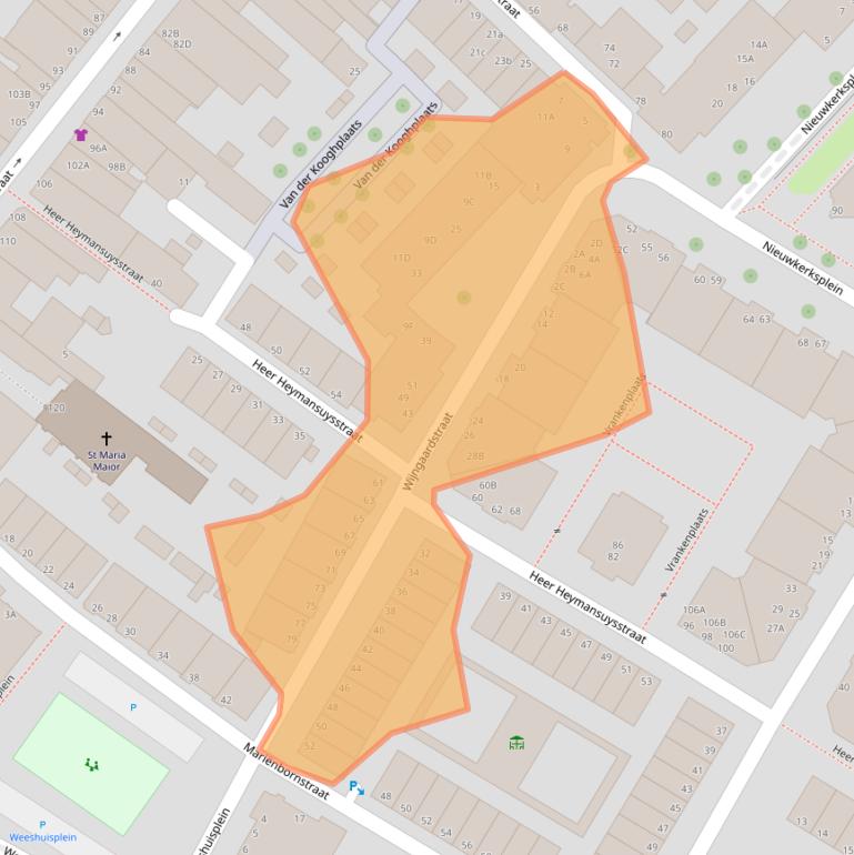 Kaart van postcodegebied 3311TZ.