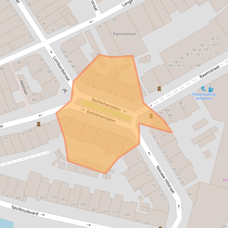 Kaart van postcodegebied 3311VB.