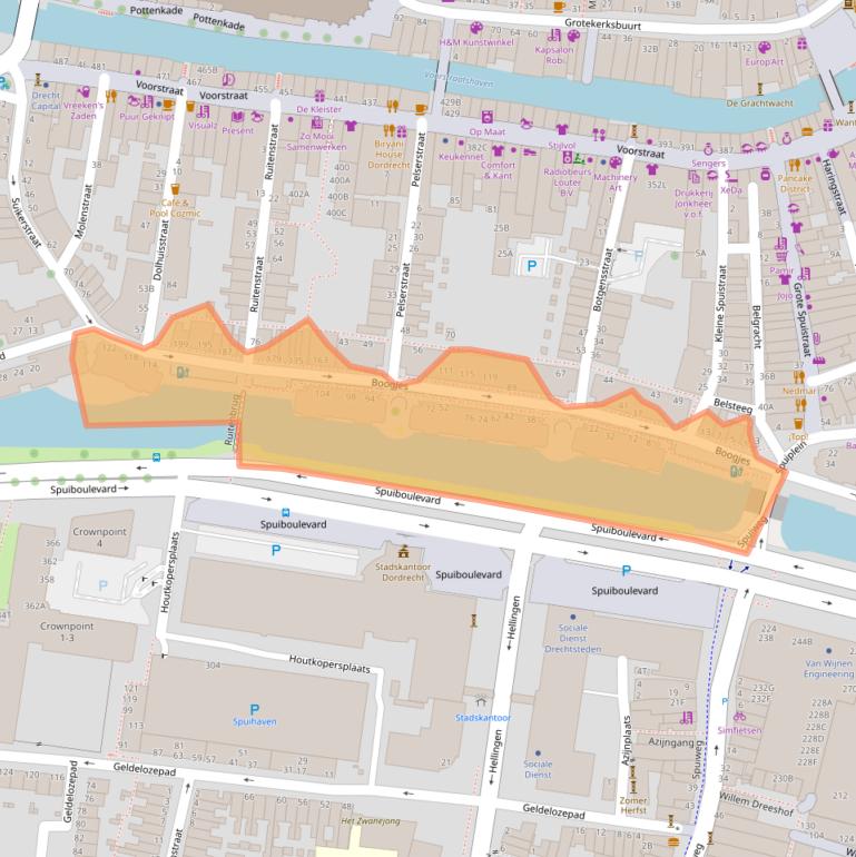 Kaart van postcodegebied 3311VC.