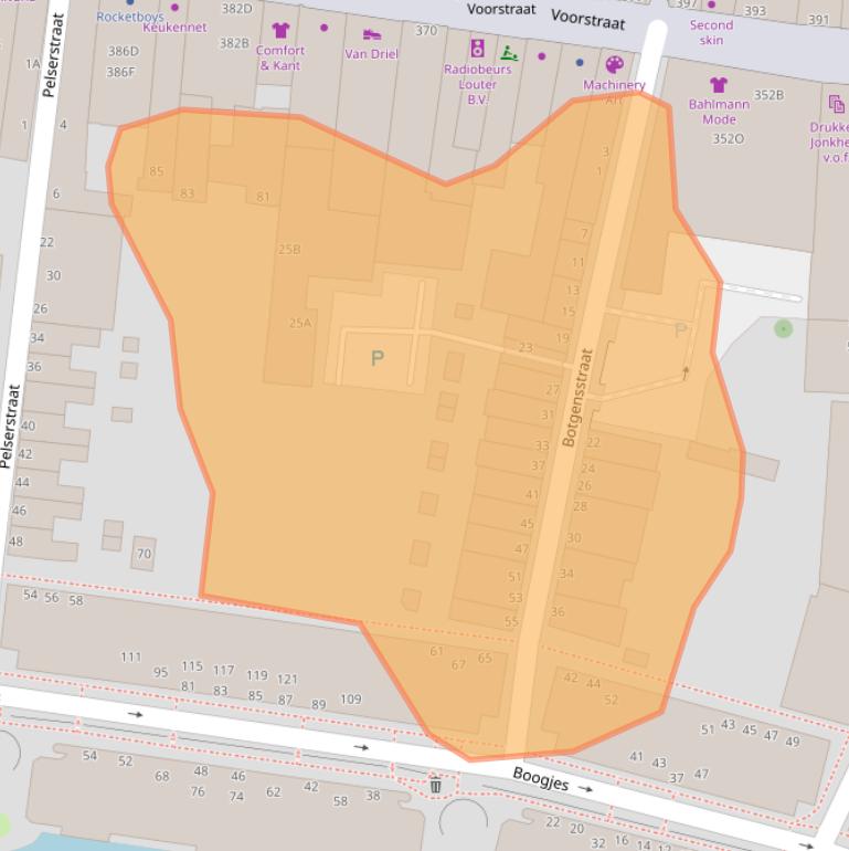 Kaart van postcodegebied 3311VD.